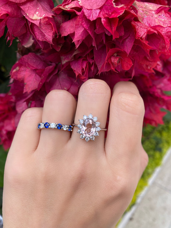 “Kate” Morganite Ring with Diamonds