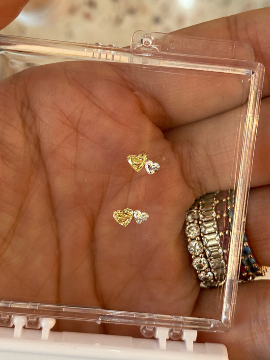 Anillo de dos diamantes en forma de corazón / Opción 1
