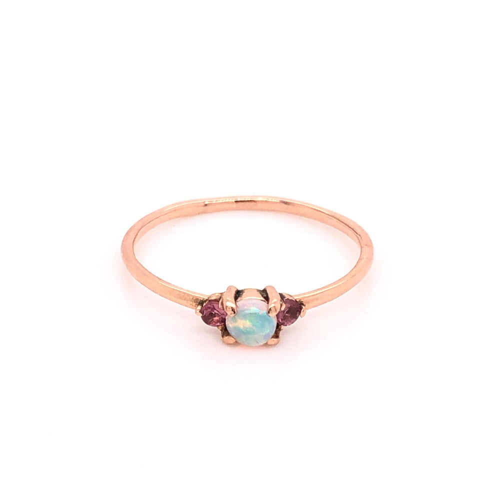 Opal Ring with Tourmalines