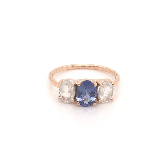 Tanzanite Ring with Oval Moonstone